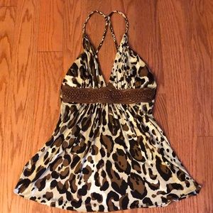 Sky top leopard print
